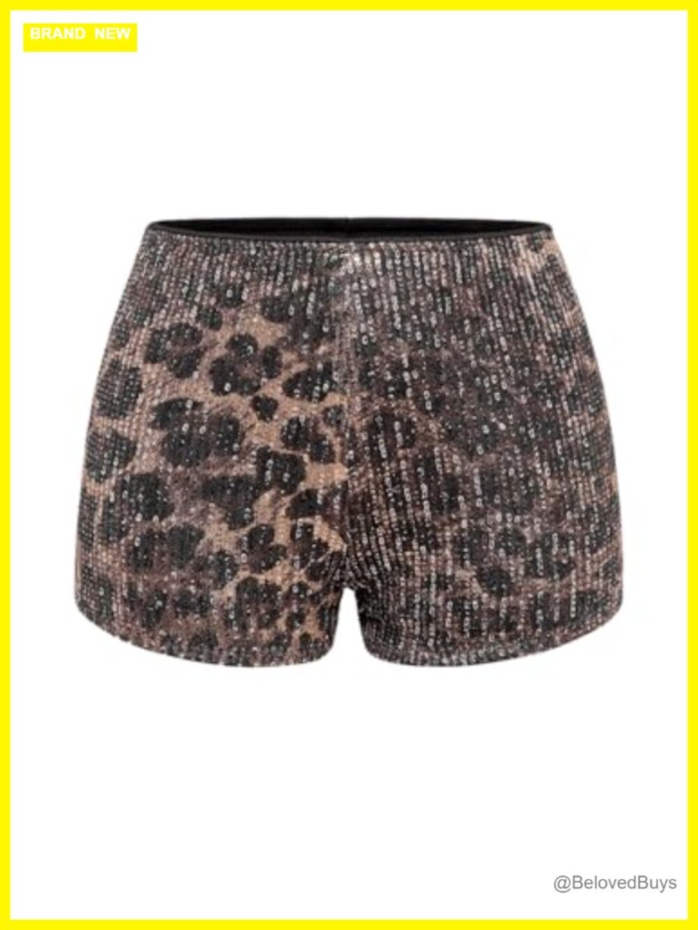 Sequin Cheetah Print Y2K Mini Micro Shorts Low Rise Rave Club Outfit
